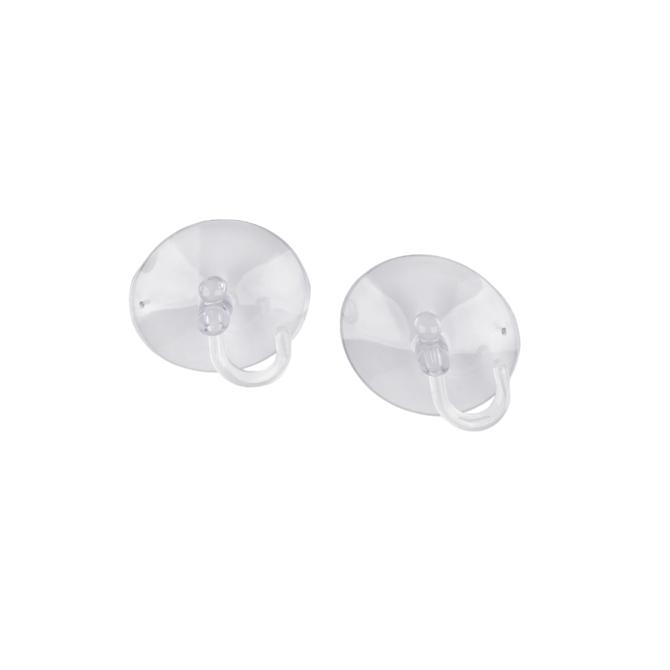 Set 2 carlige din silicon cu ventuza Crisalida, diametru 6 cm, Transparent - 4 | YEO