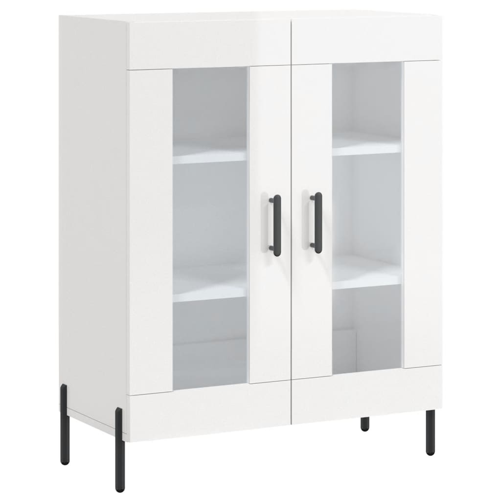 Servanta, alb extralucios, 69,5x34x90 cm, lemn compozit