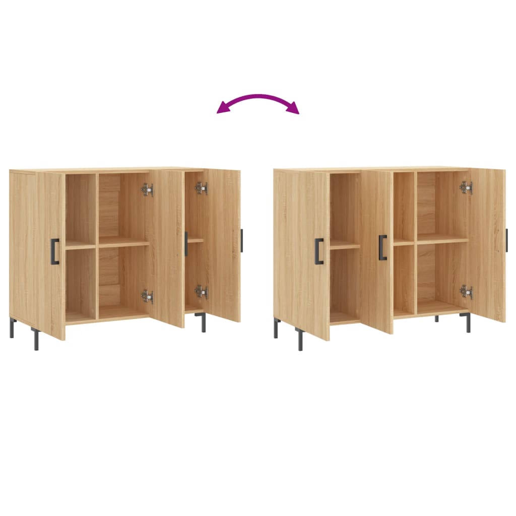 Servanta, stejar sonoma, 90x34x80 cm, lemn compozit — imaginea 9