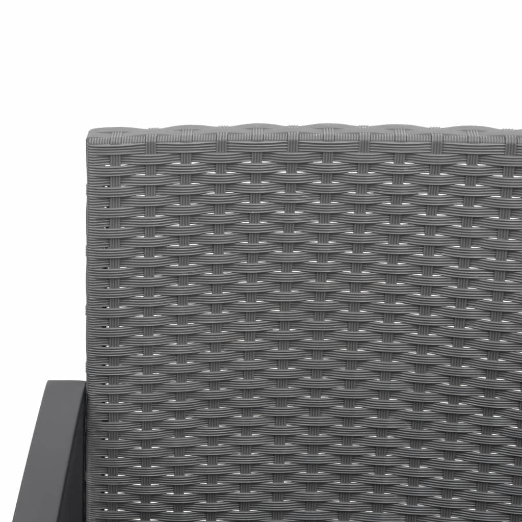 Set mobilier de gradina cu perne, 5 piese, gri inchis, PP ratan — imaginea 5