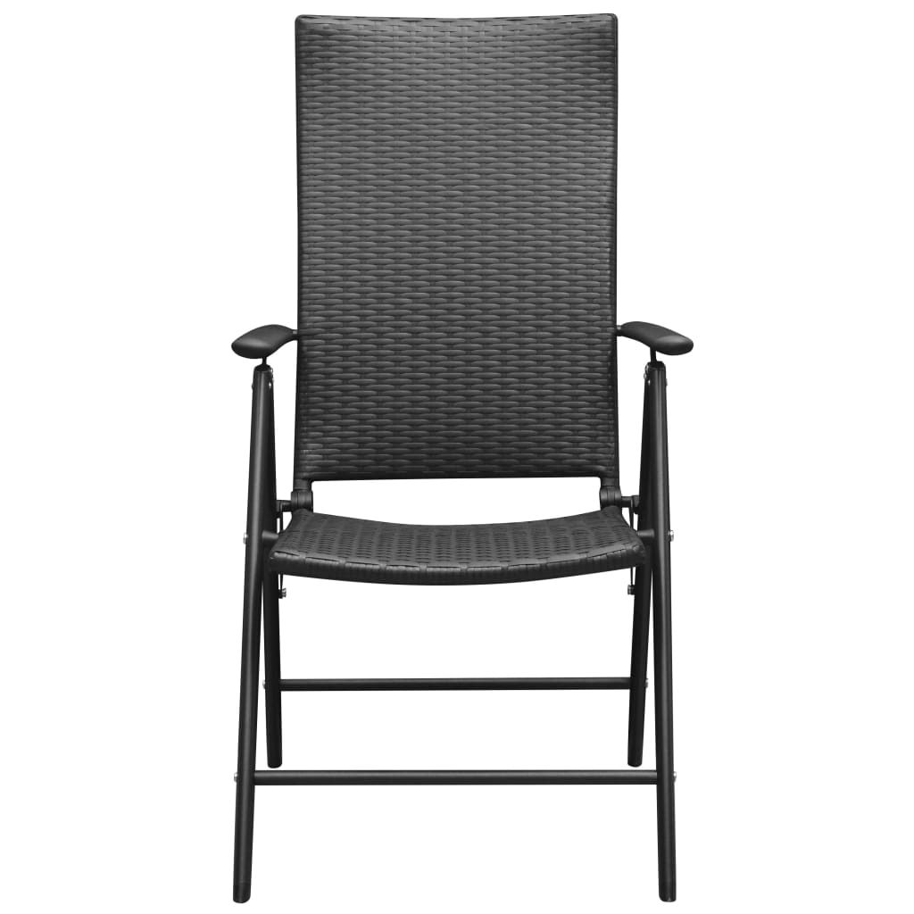 Set de masa pentru gradina, 7 piese, negru si maro — imaginea 5