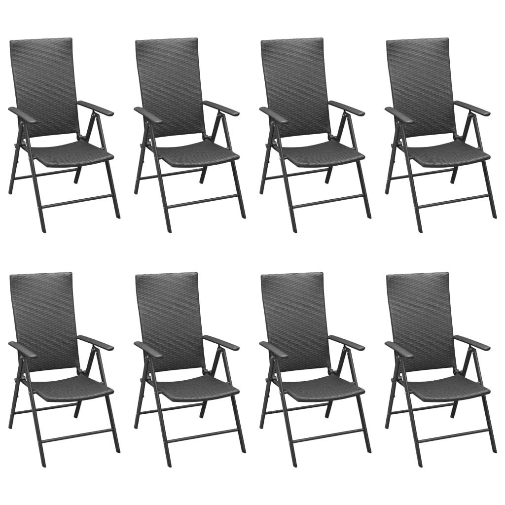 Set mobilier de gradina, 9 piese, negru — imaginea 3