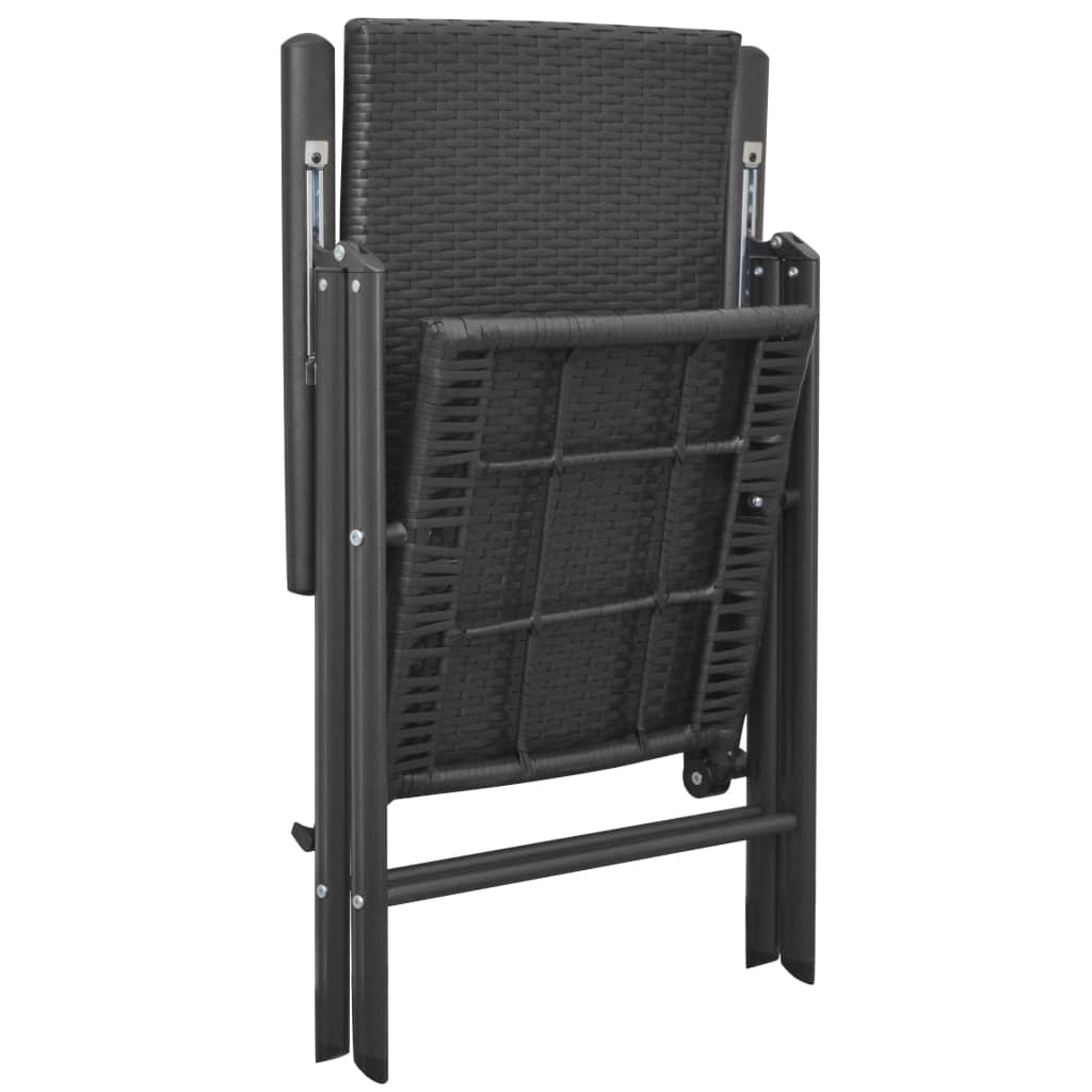 Set mobilier de gradina, 9 piese, negru — imaginea 7