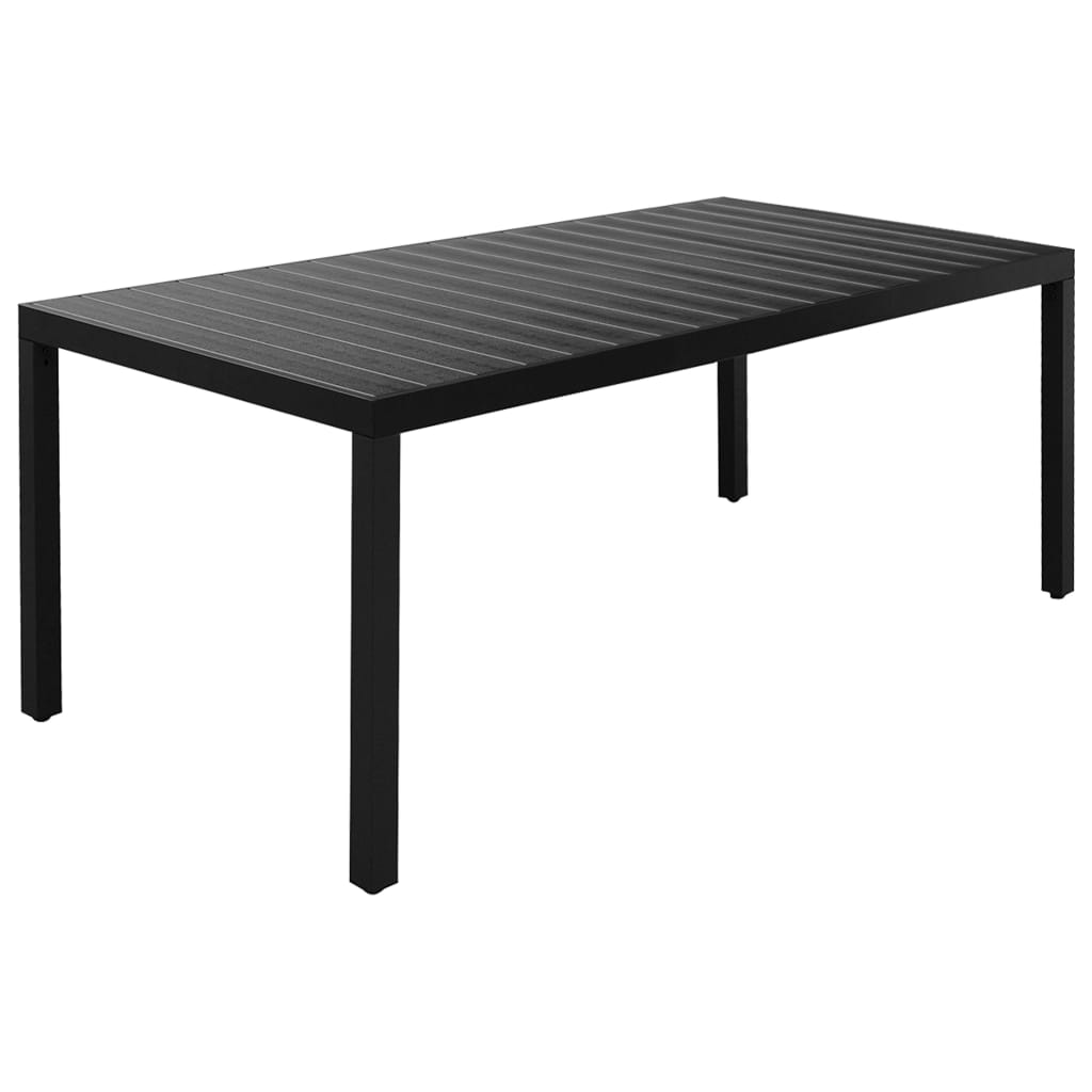 Set mobilier de gradina, 9 piese, negru — imaginea 9