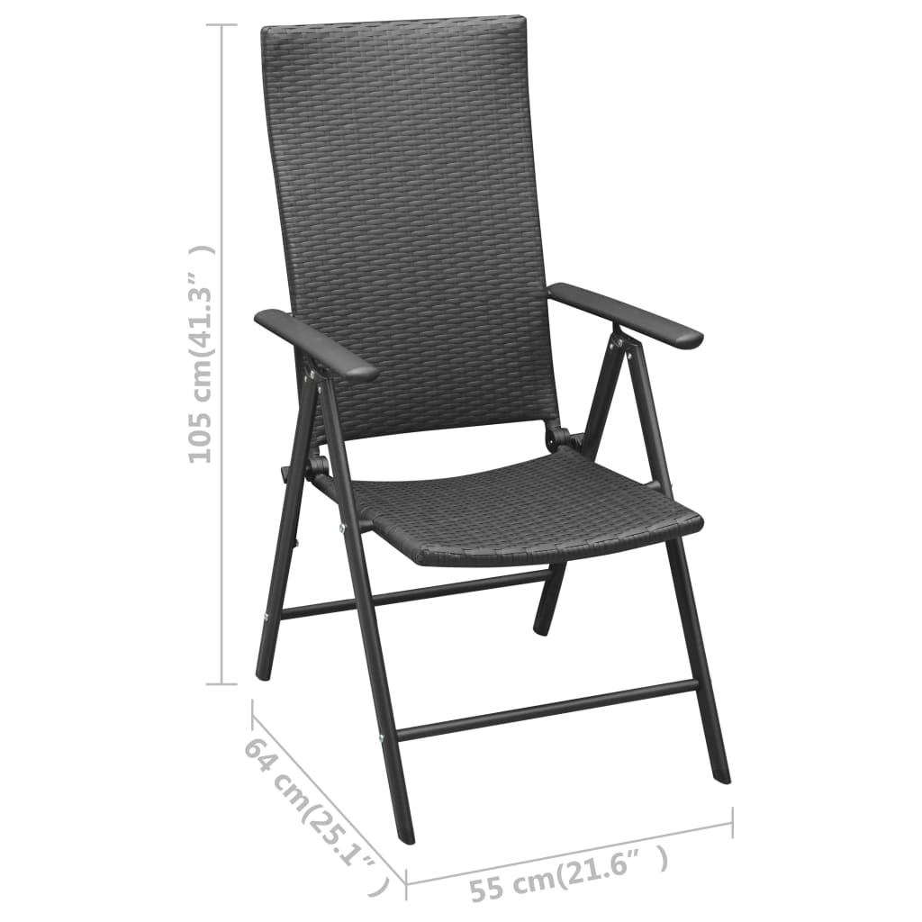 Set mobilier de gradina, 9 piese, negru — imaginea 11