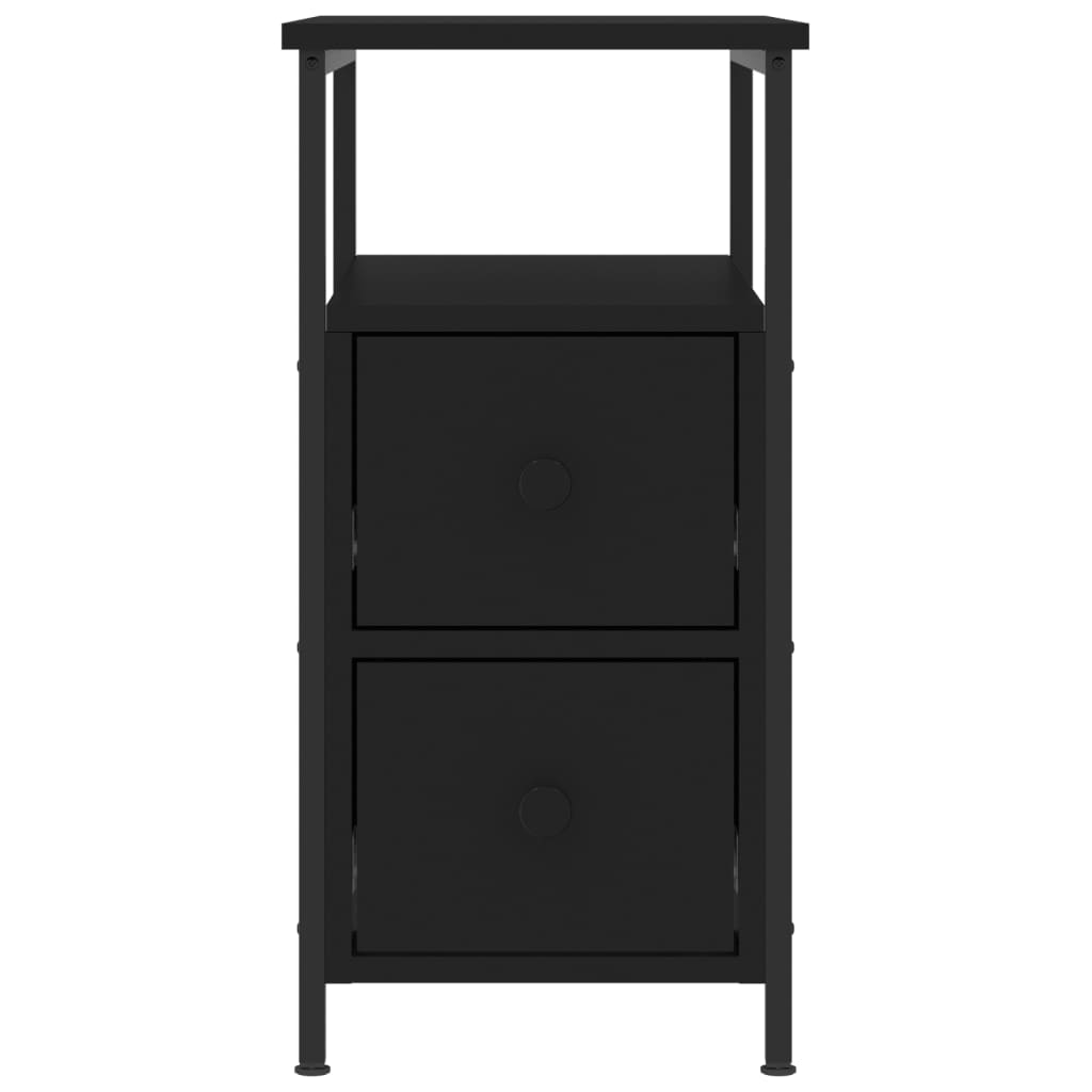 Noptiere, 2 buc., negru, 30x60x60 cm, lemn prelucrat — imaginea 6