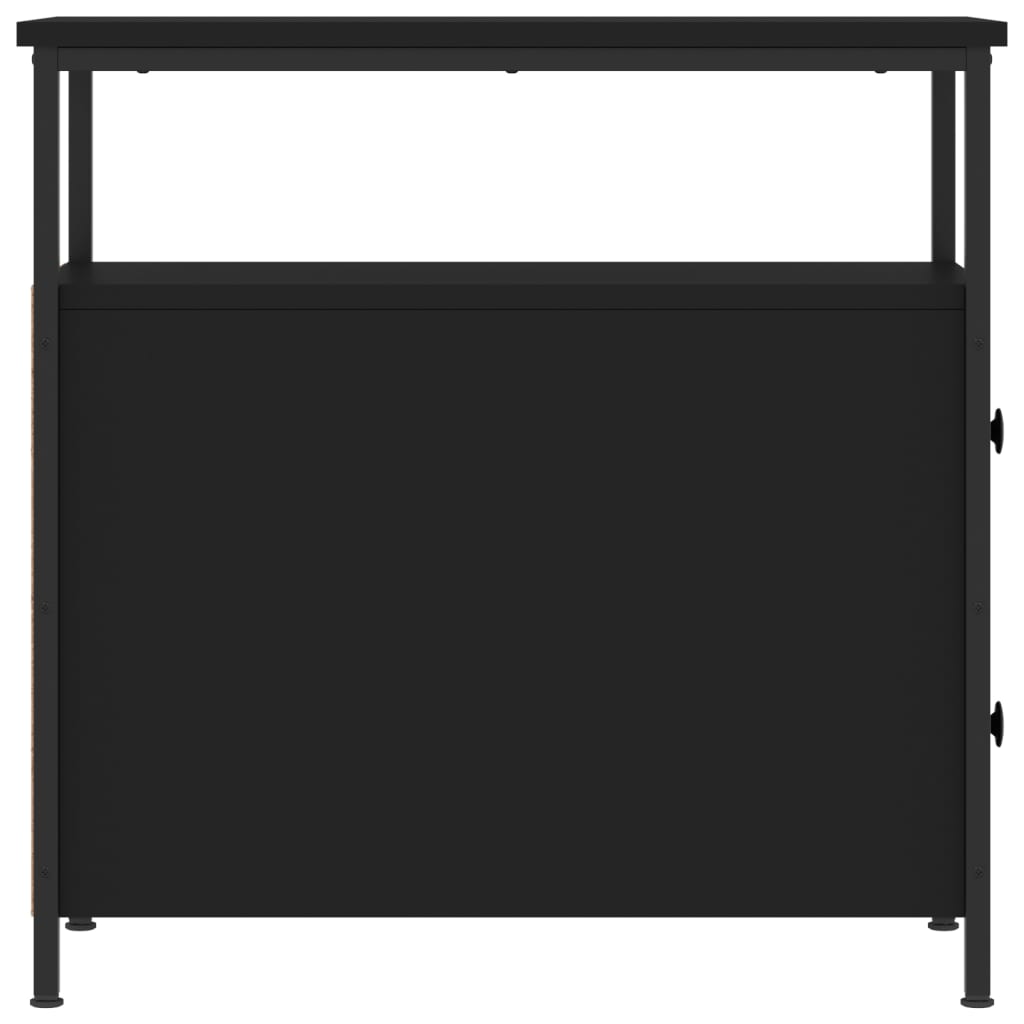 Noptiere, 2 buc., negru, 30x60x60 cm, lemn prelucrat — imaginea 8