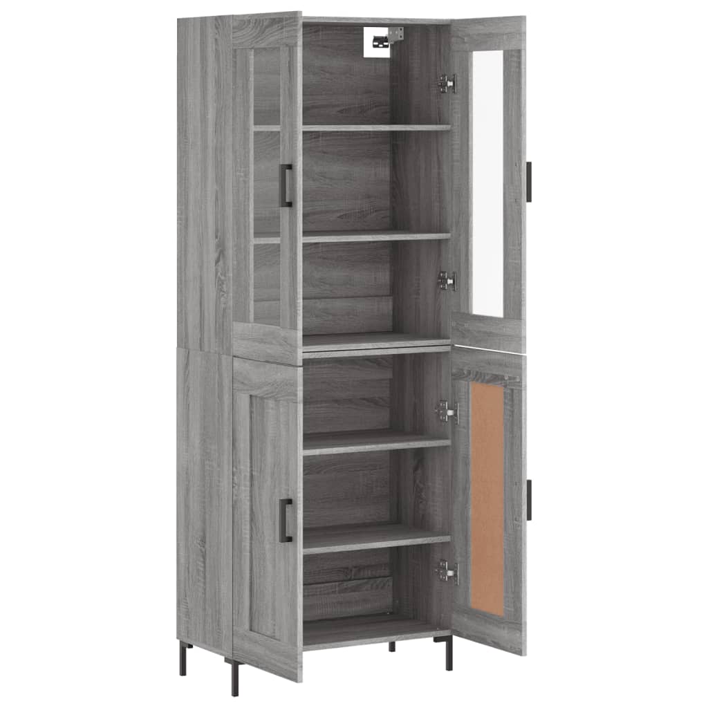 Dulap inalt, gri sonoma, 69,5x34x180 cm, lemn compozit — imaginea 4