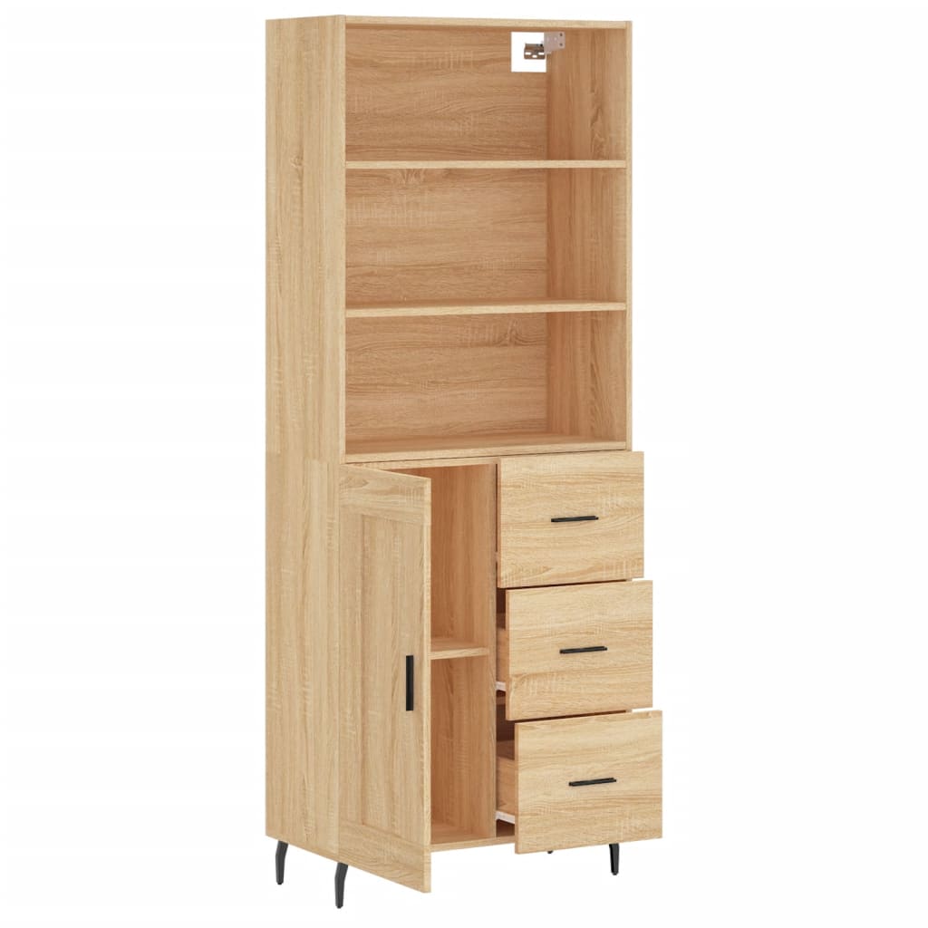 Dulap inalt, stejar sonoma, 69,5x34x180 cm, lemn compozit — imaginea 4