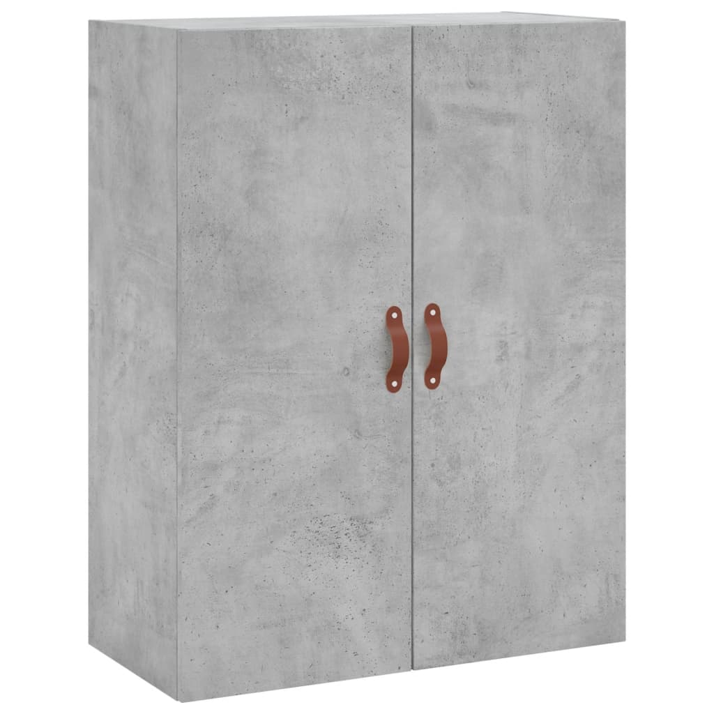 Dulap cu montaj pe perete, 2 buc, gri beton, 69,5x34x90 cm, model piele — imaginea 5