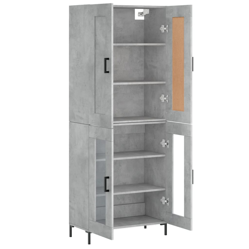 Dulap inalt, gri beton, 69,5x34x180, lemn compozit — imaginea 4