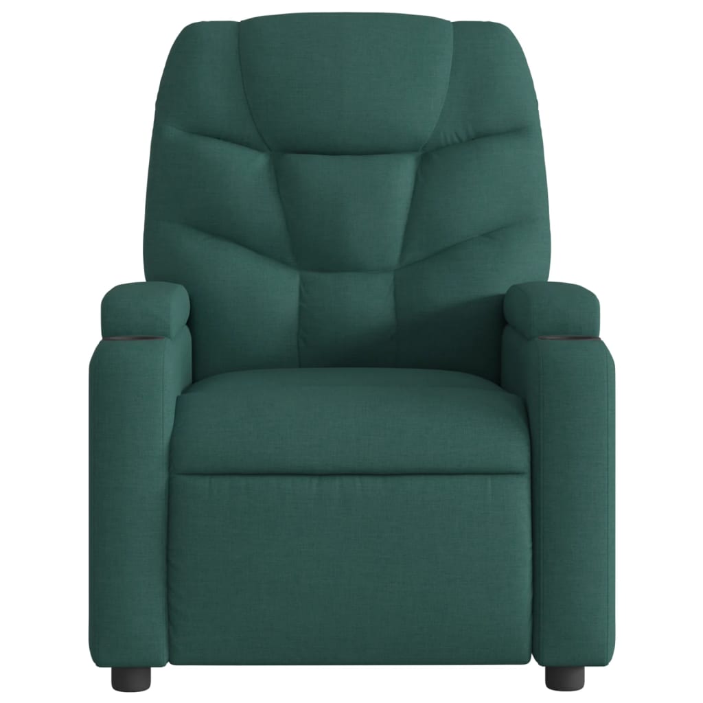 Fotoliu rabatabil, verde inchis, material textil — imaginea 3