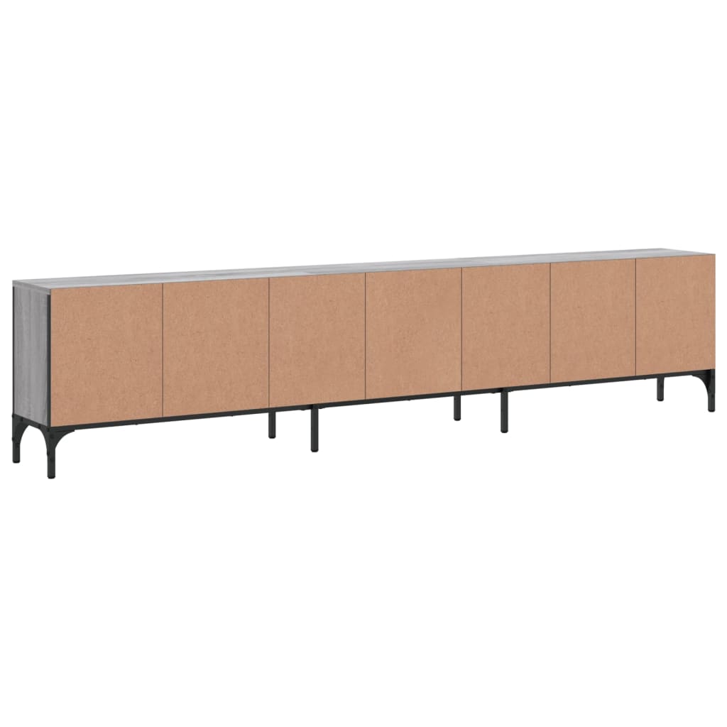 Comoda TV cu sertar, gri sonoma, 200x25x44 cm, lemn prelucrat — imaginea 8