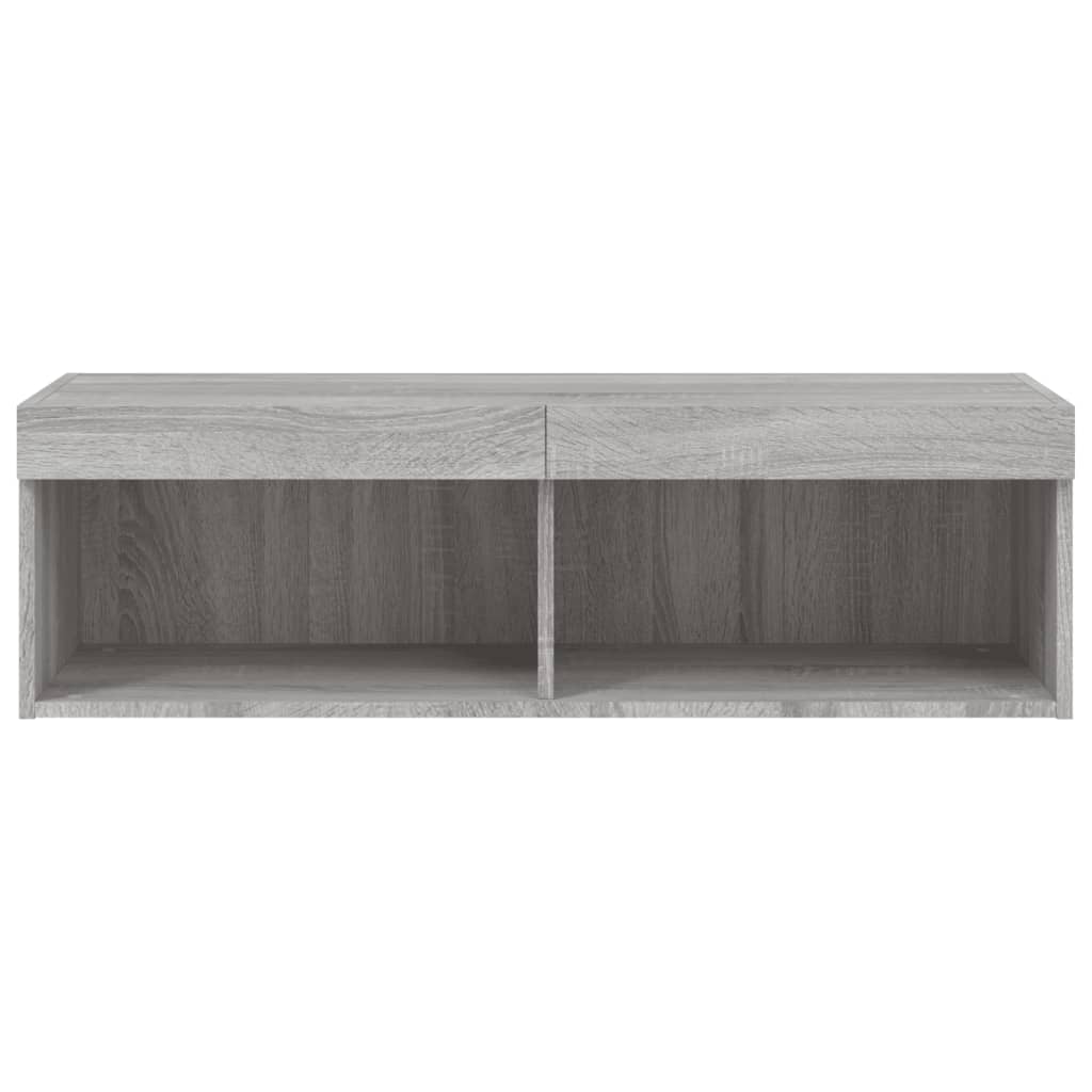 Comoda TV cu lumini LED, gri sonoma, 100x30x30 cm — imaginea 10