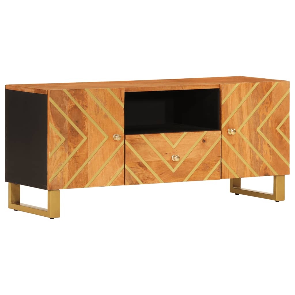Dulap TV maro si negru 105x33,5x46 cm lemn masiv de mango