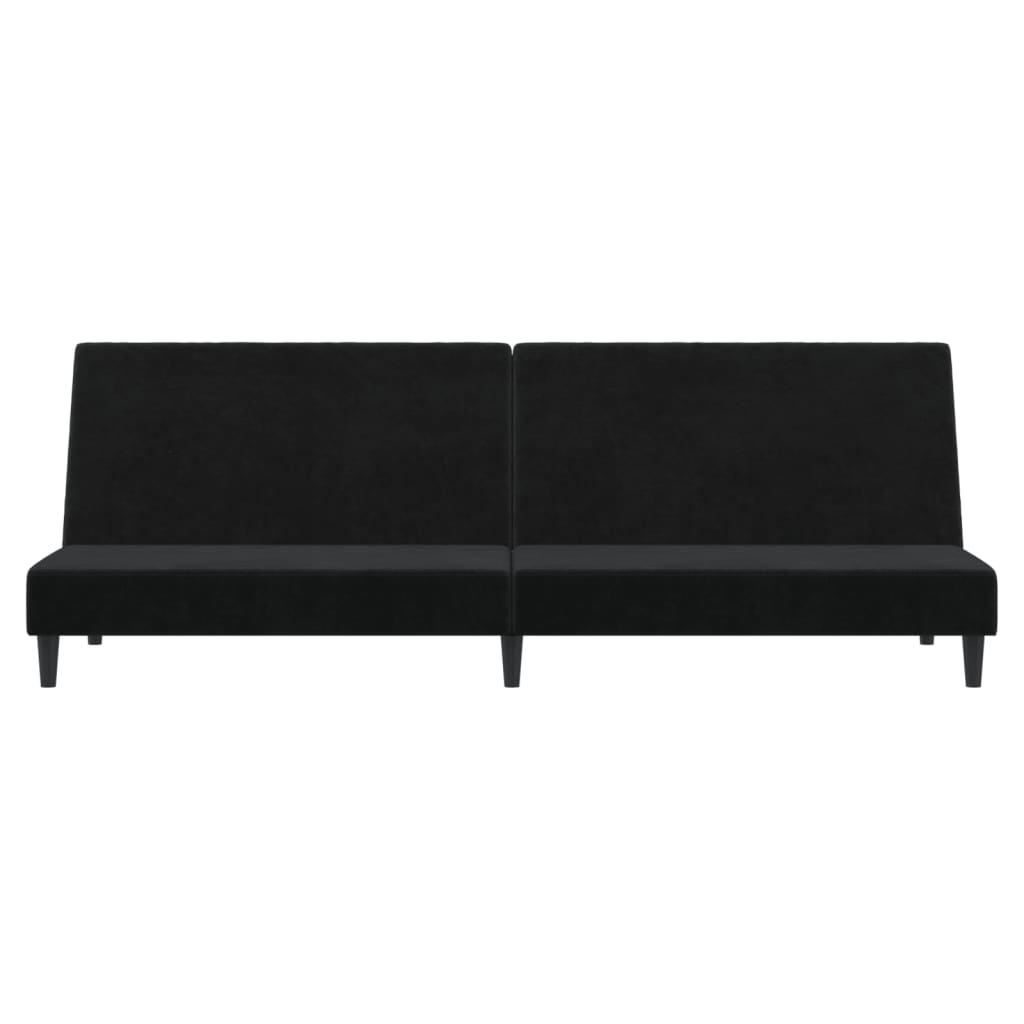 Canapea extensibila cu 2 locuri, negru, catifea — imaginea 5