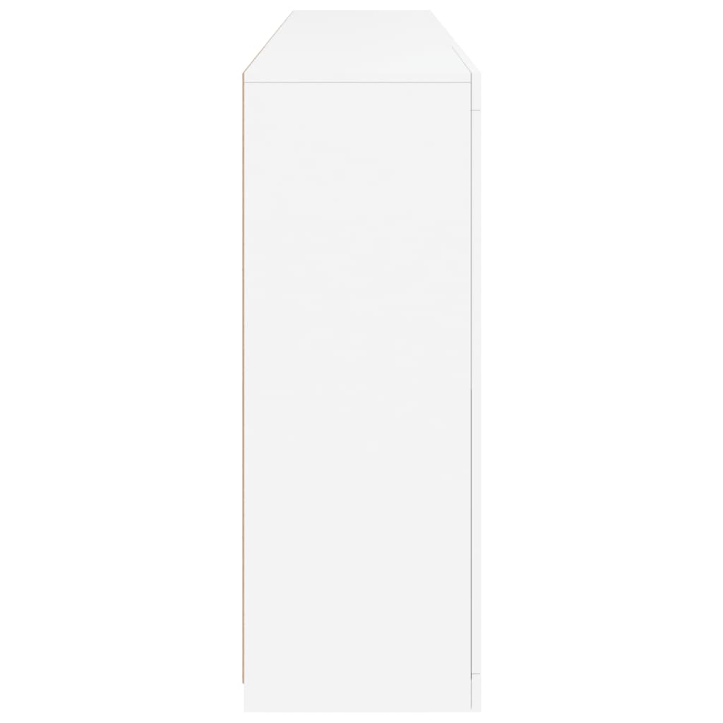 Servanta cu lumini LED, alb, 202x37x100 cm — imaginea 7