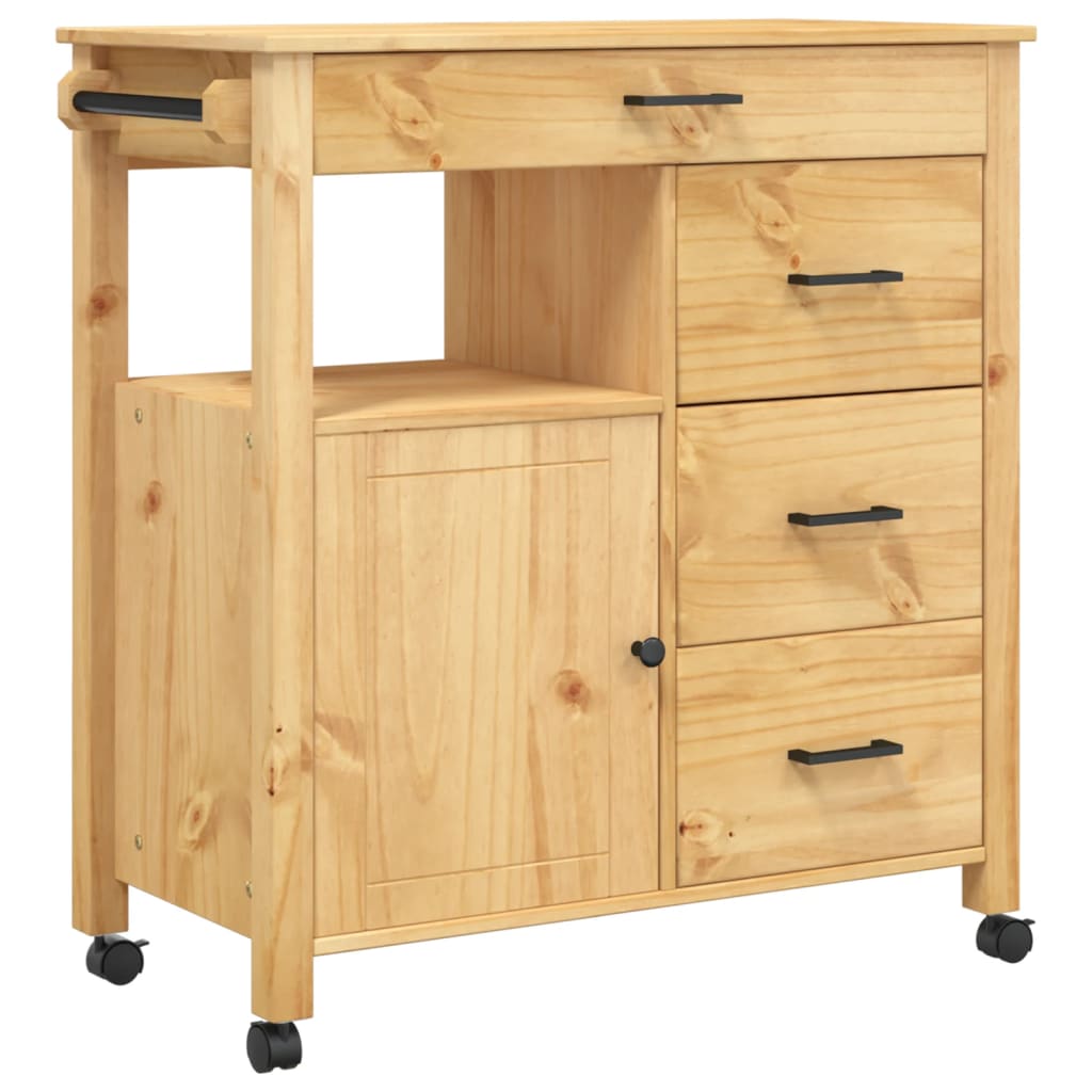Carucior de bucatarie „MONZA”, 84x40x90 cm, lemn masiv de pin