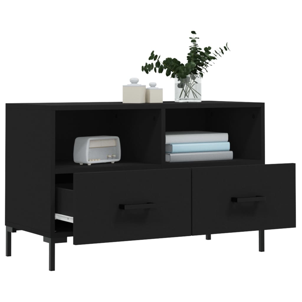 Comoda TV, negru, 80x36x50 cm, lemn prelucrat — imaginea 4