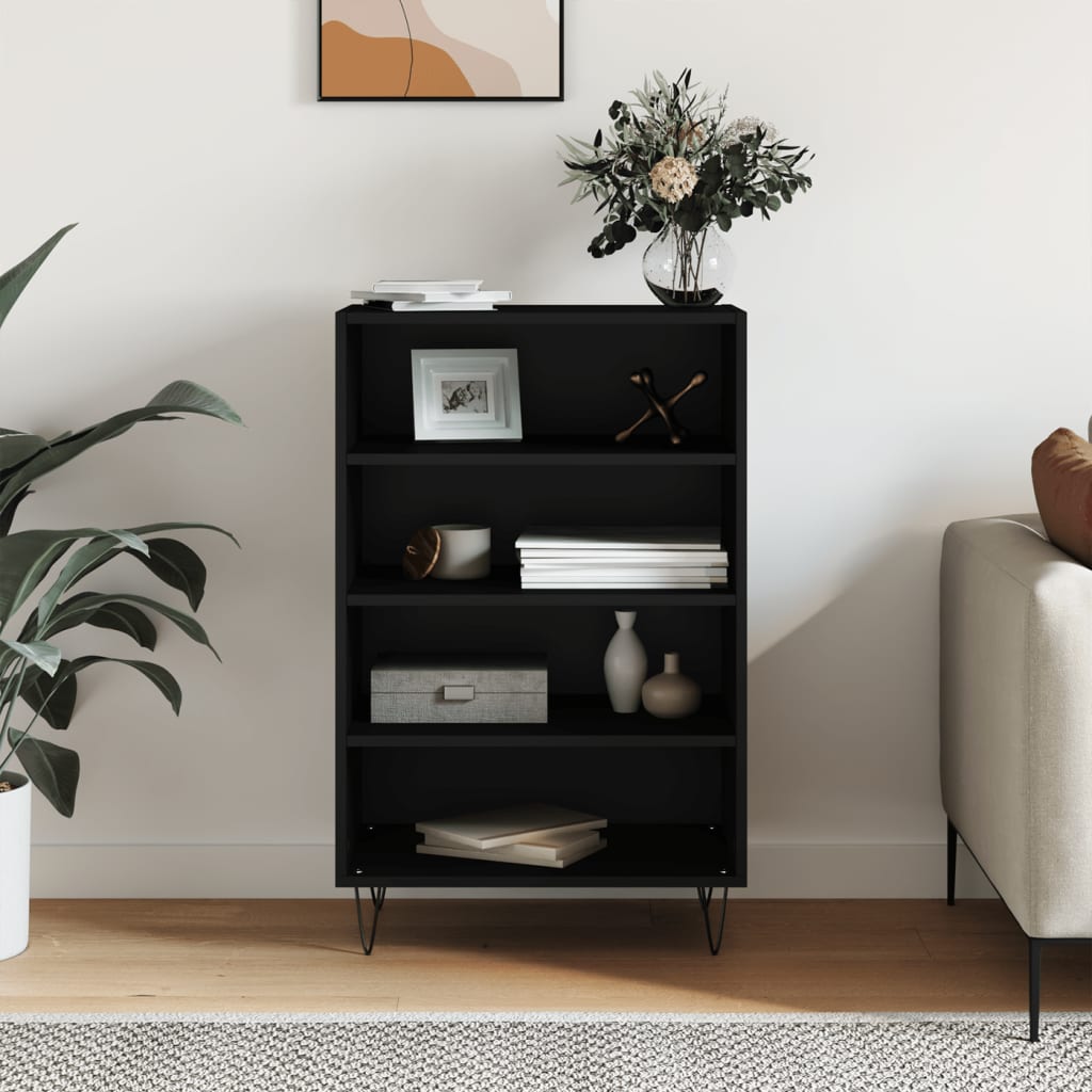 Dulap inalt, negru, 57x35x90 cm, lemn compozit — imaginea 2