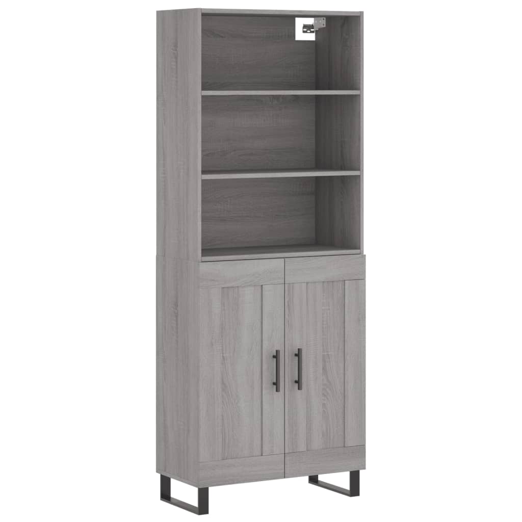 Dulap inalt, gri sonoma, 69,5x34x180 cm, lemn compozit