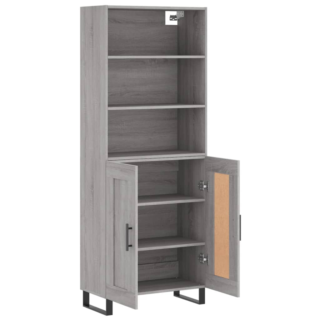 Dulap inalt, gri sonoma, 69,5x34x180 cm, lemn compozit — imaginea 4