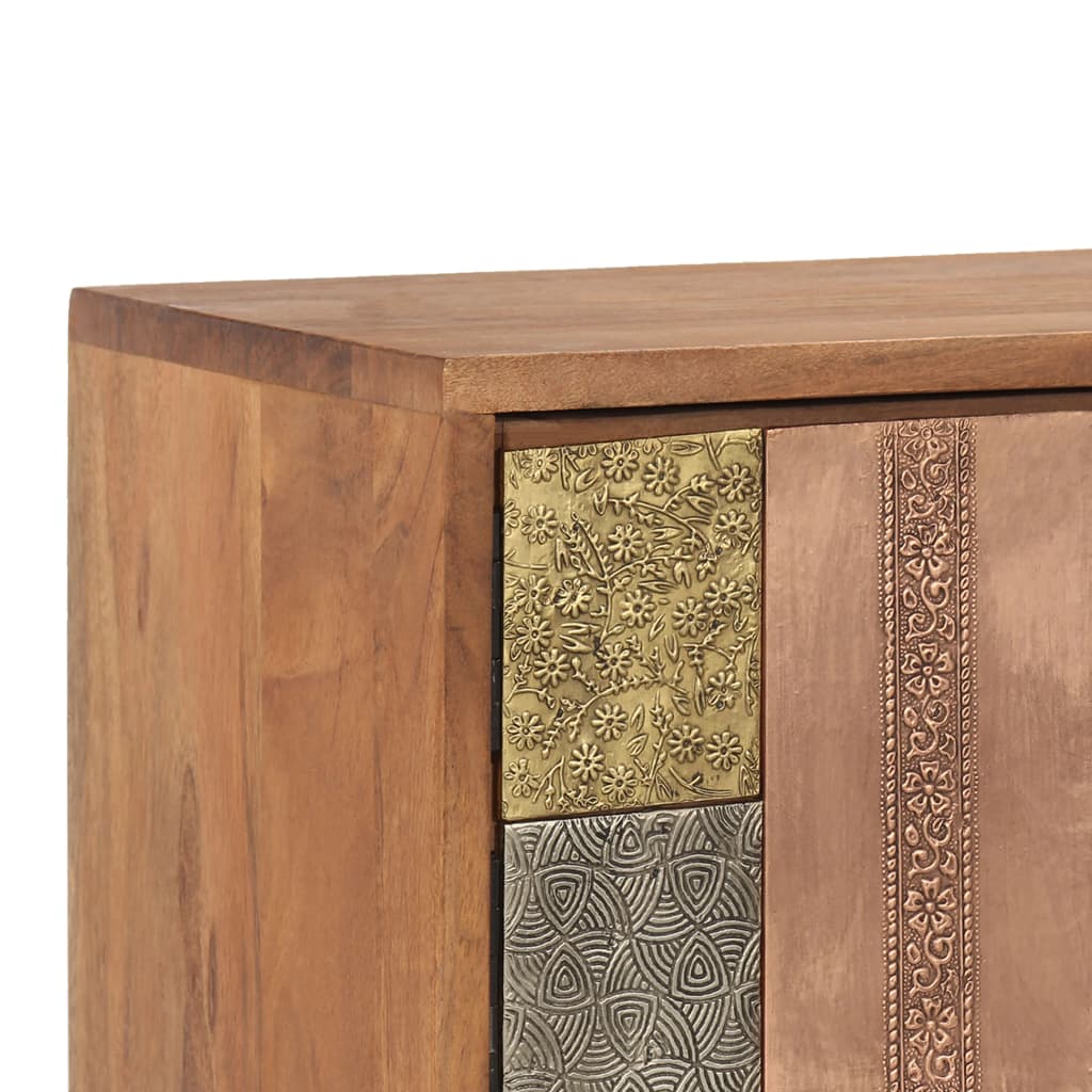 Comoda TV, 140x30x40 cm, lemn masiv de acacia — imaginea 7
