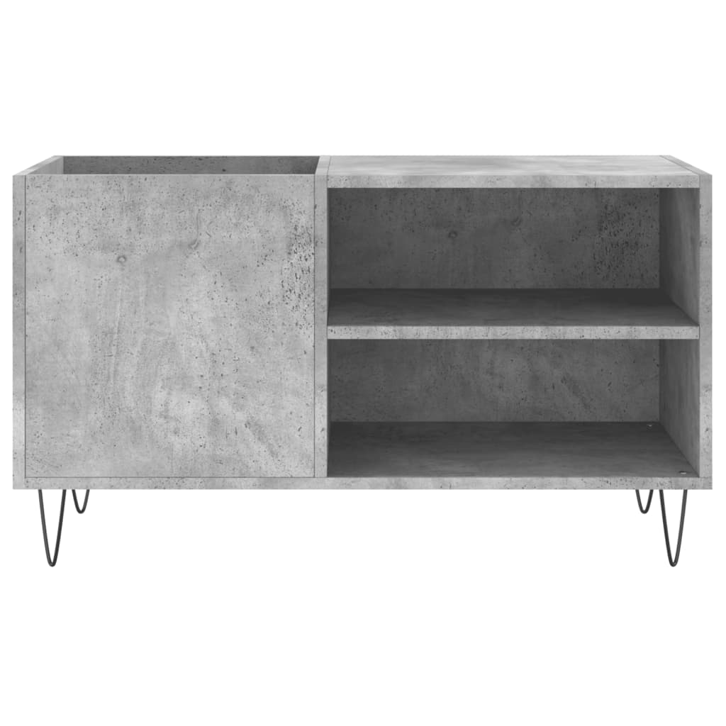 Dulap de discuri, gri beton, 85x38x48 cm, lemn prelucrat — imaginea 4