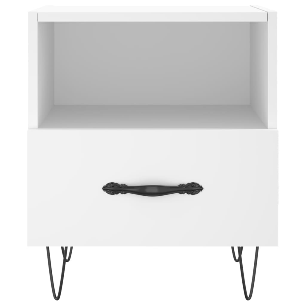 Noptiere, 2 buc., alb, 40x35x47,5 cm, lemn compozit — imaginea 7
