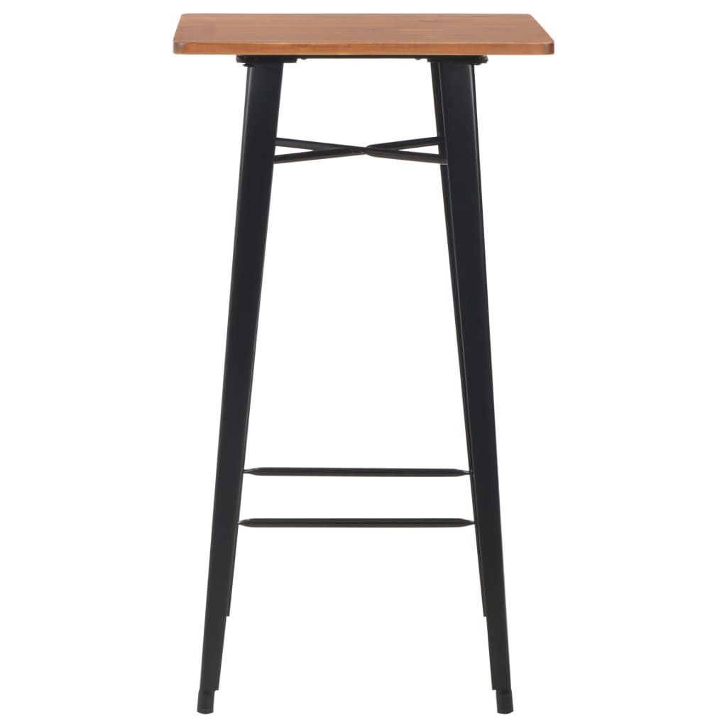Set mobilier de bar, 3 piese, maro si negru, otel — imaginea 3