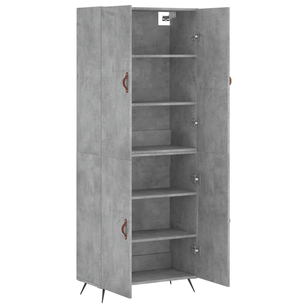 Dulap inalt, gri beton, 69,5x34x180, lemn compozit — imaginea 4