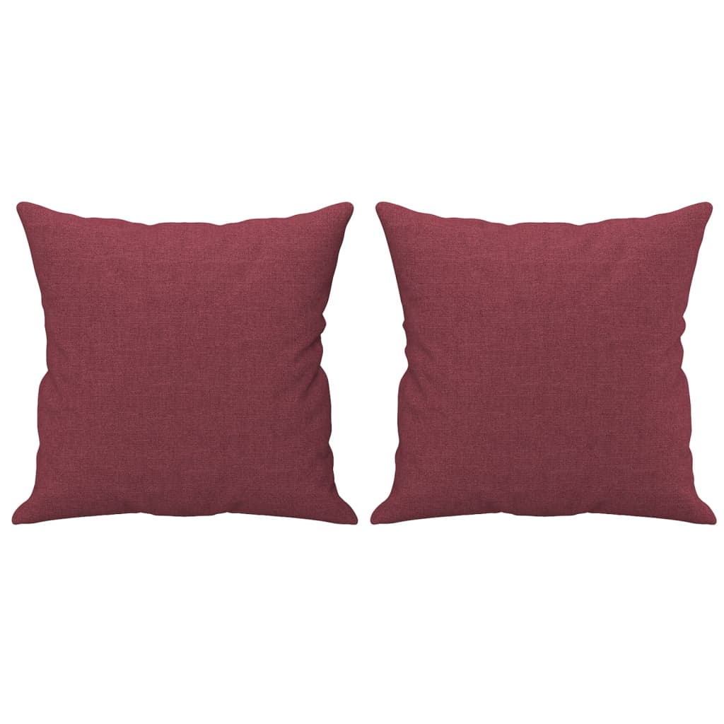 Canapea cu 2 locuri cu pernute, rosu vin, 140 cm, textil — imaginea 5