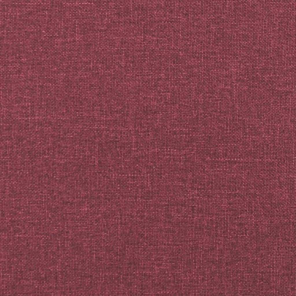 Canapea cu 2 locuri cu pernute, rosu vin, 140 cm, textil — imaginea 7