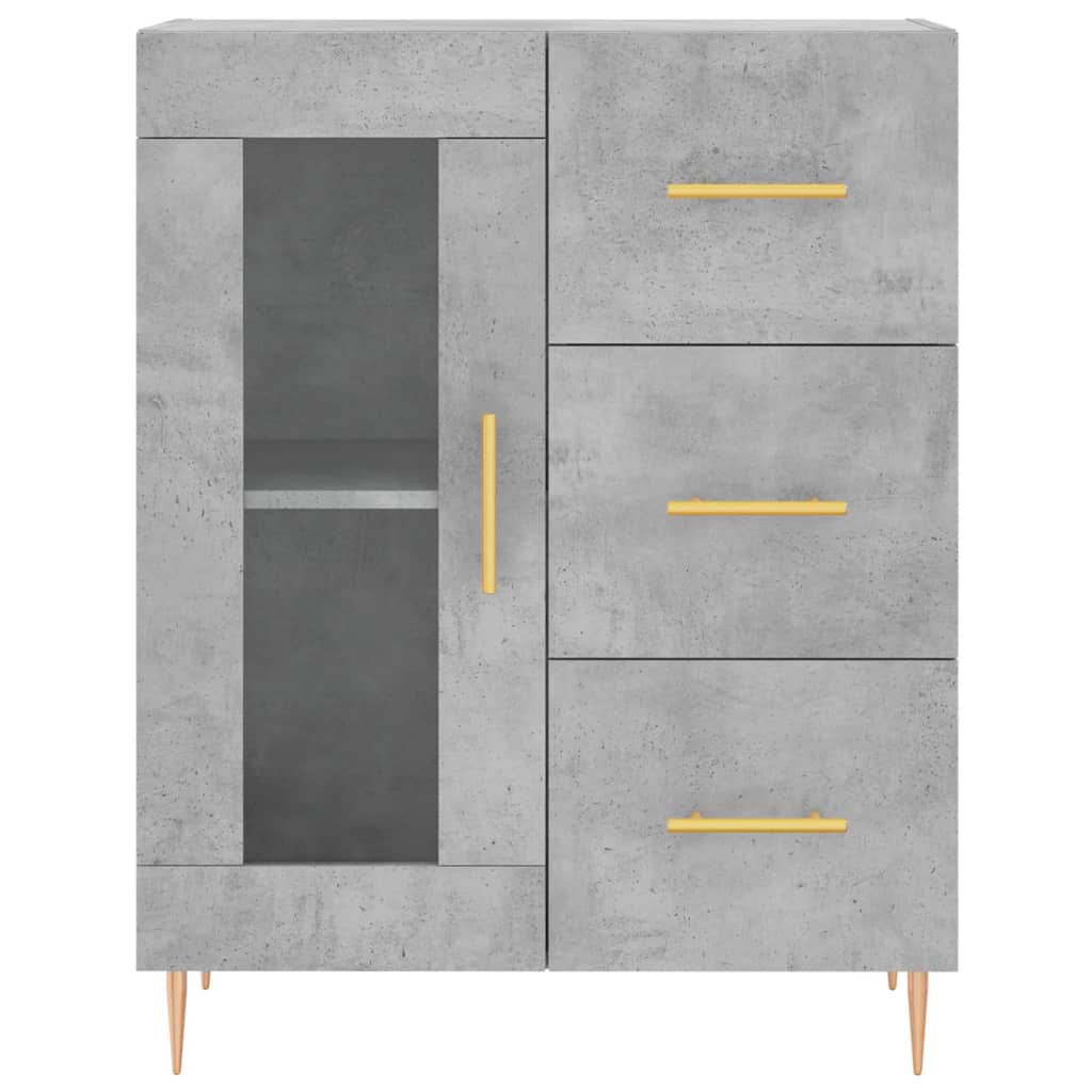 Dulap inalt, gri beton, 69,5x34x180, lemn compozit — imaginea 8