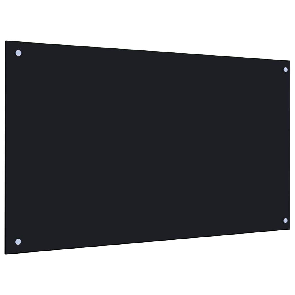 Panou antistropi de bucatarie negru 100x60 cm sticla securizata