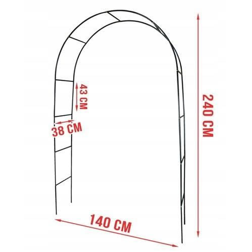 Arcada metalica, pergola, pentru gradina, 140 x 38 x 240 cm - 1 | YEO