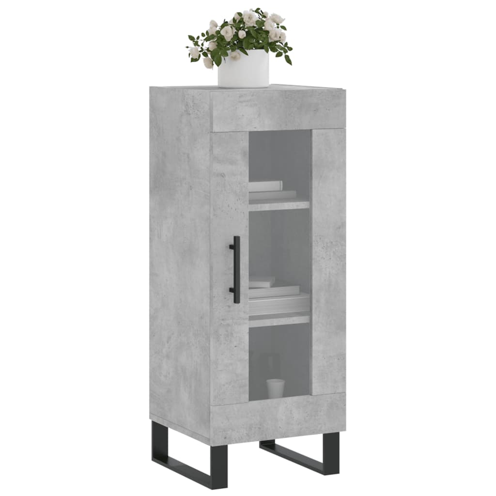 Servanta, gri beton, 34,5x34x90 cm, lemn compozit — imaginea 3