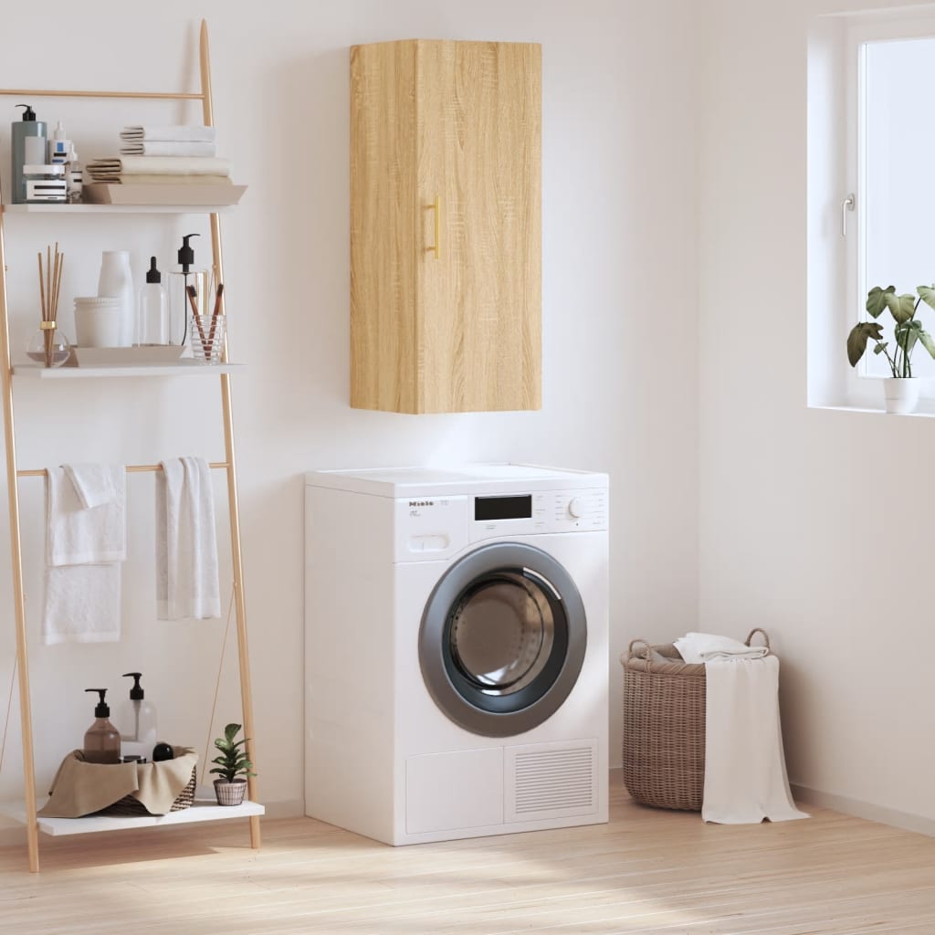 Dulap montat pe perete, stejar sonoma, 34,5x34x90 cm — imaginea 2