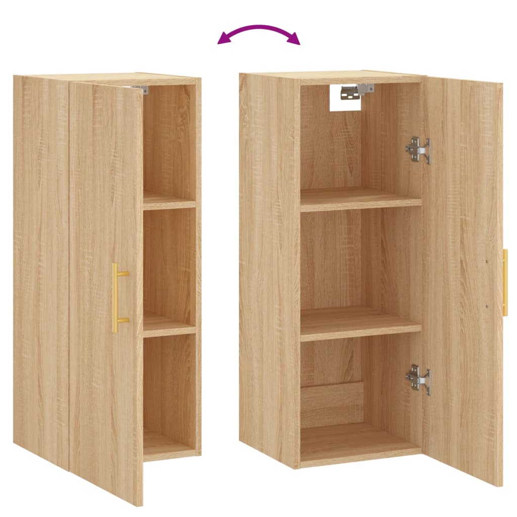 Dulap montat pe perete, stejar sonoma, 34,5x34x90 cm — imaginea 10