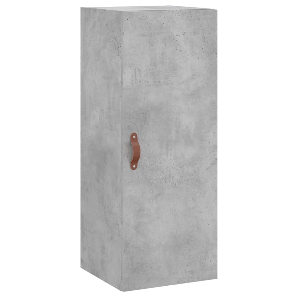 Dulap montat pe perete, gri beton, 34,5x34x90 cm
