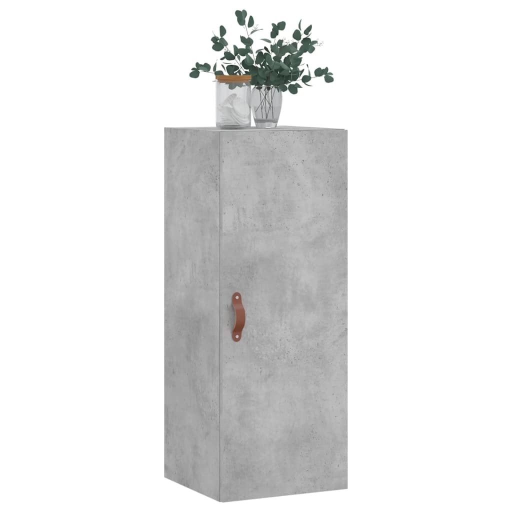 Dulap montat pe perete, gri beton, 34,5x34x90 cm — imaginea 4