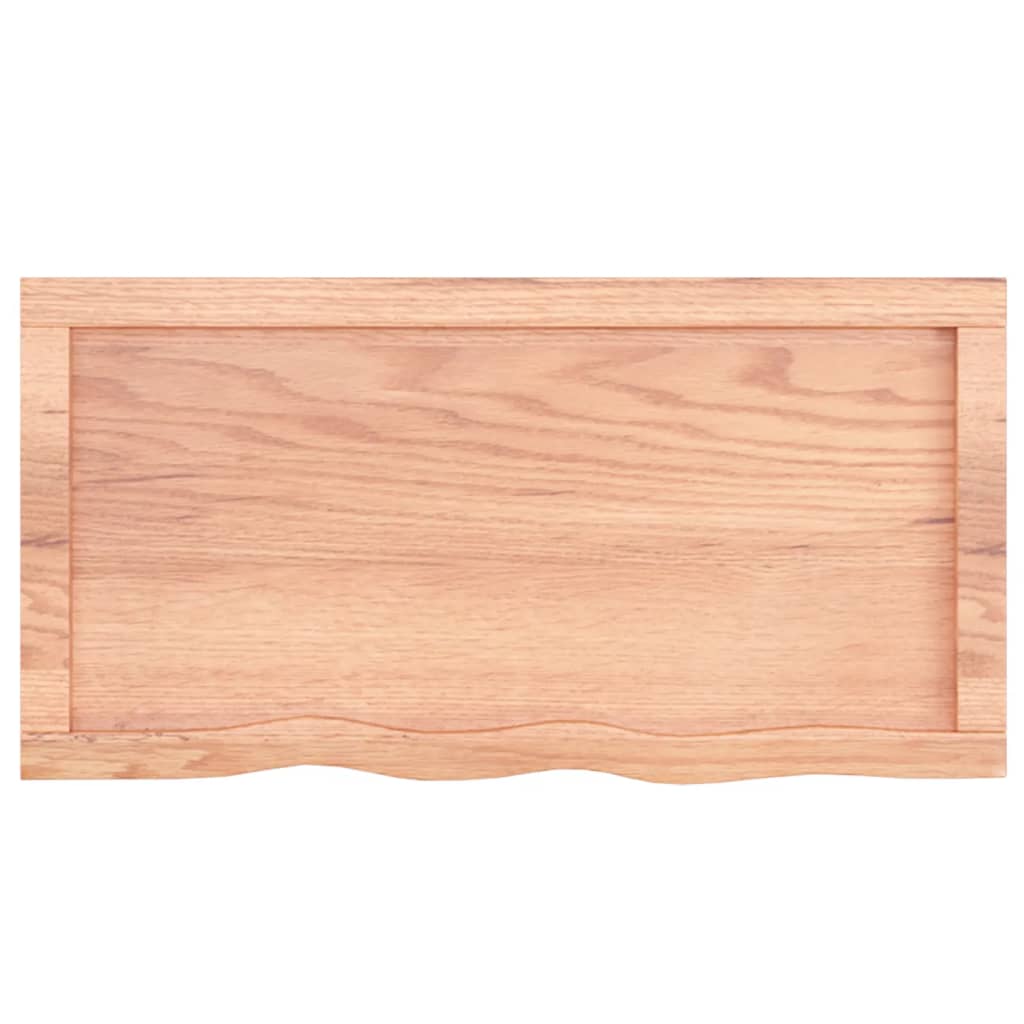Raft de perete maro deschis 80x40x(2-4) cm lemn stejar tratat — imaginea 5