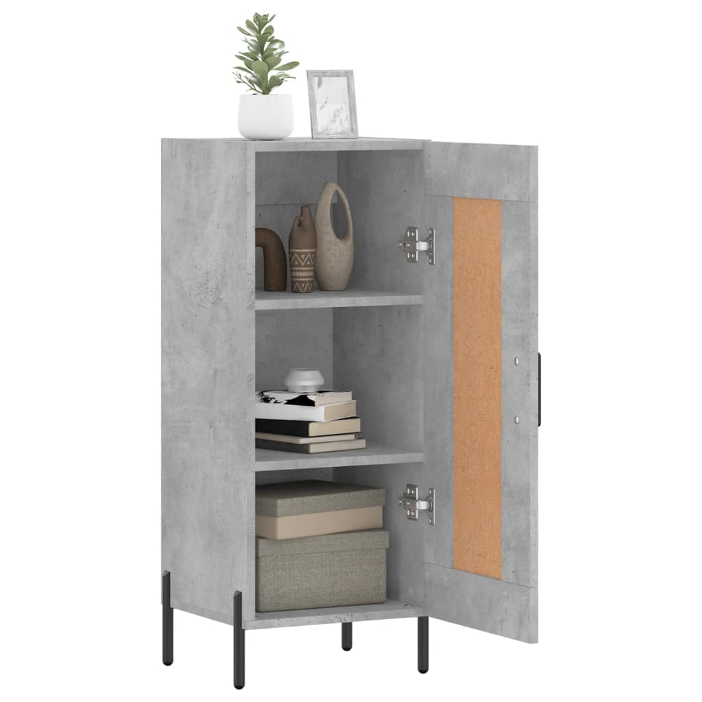 Servanta, gri beton, 34,5x34x90 cm, lemn compozit — imaginea 4