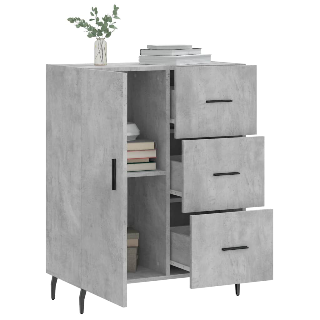 Servanta, gri beton, 69,5x34x90 cm, lemn compozit — imaginea 4