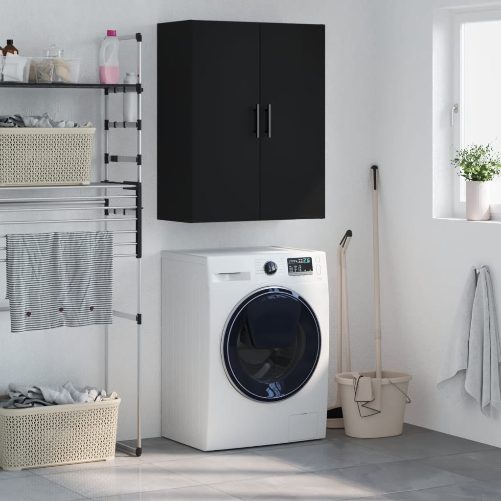Dulap cu montaj pe perete, negru, 69,5x34x90 cm — imaginea 2