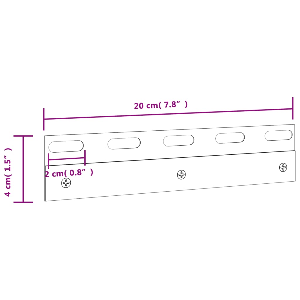 Placi de conectare, 6 buc., argintiu, 20 cm, otel inoxidabil - 5 | YEO