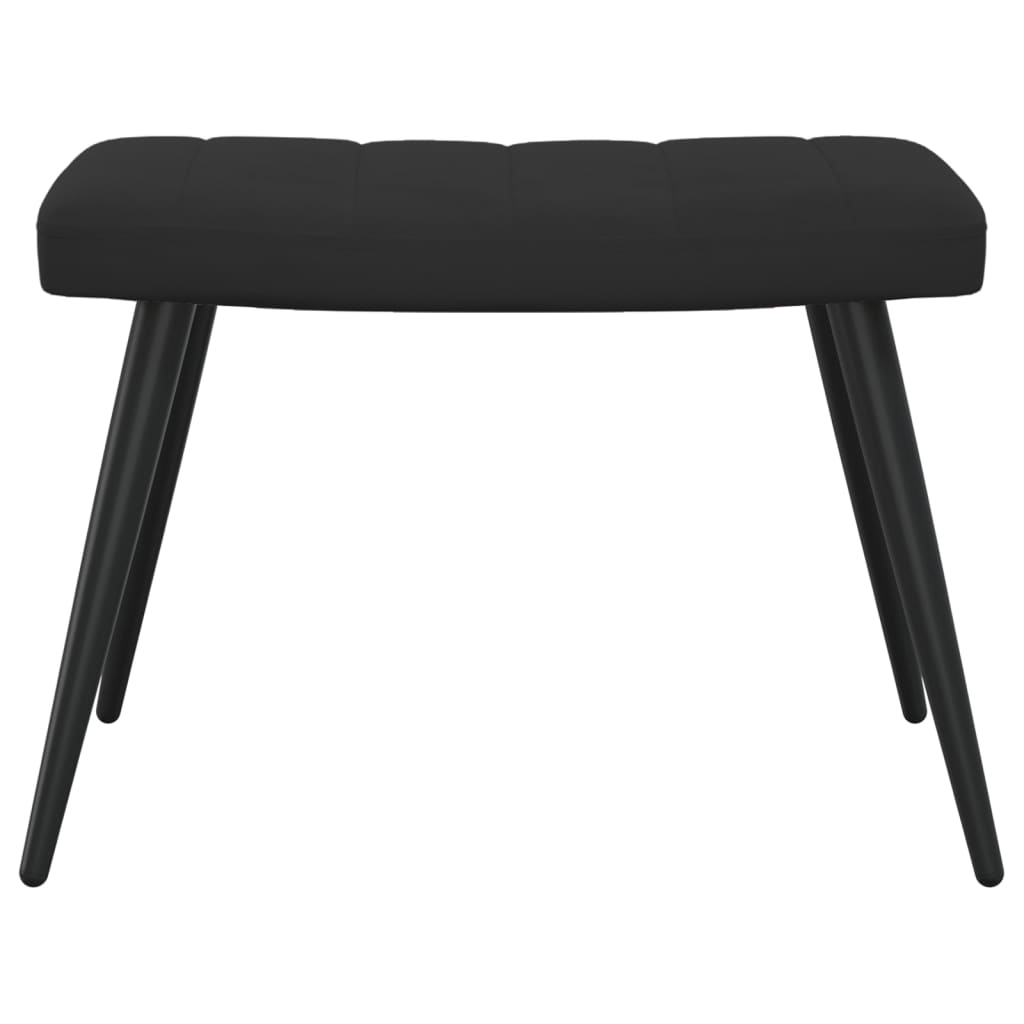 Fotoliu de relaxare cu taburet, negru, catifea — imaginea 8