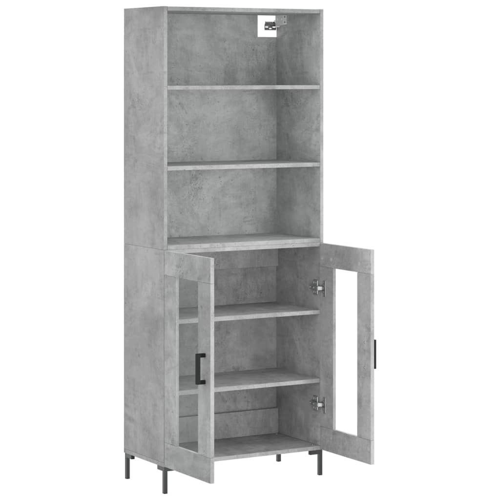 Dulap inalt, gri beton, 69,5x34x180, lemn compozit — imaginea 4