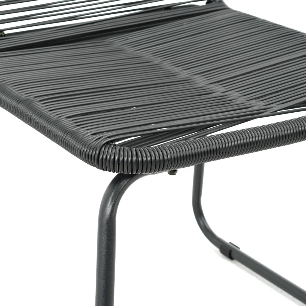 Set mobilier de gradina, 9 piese, negru, ratan PVC — imaginea 6