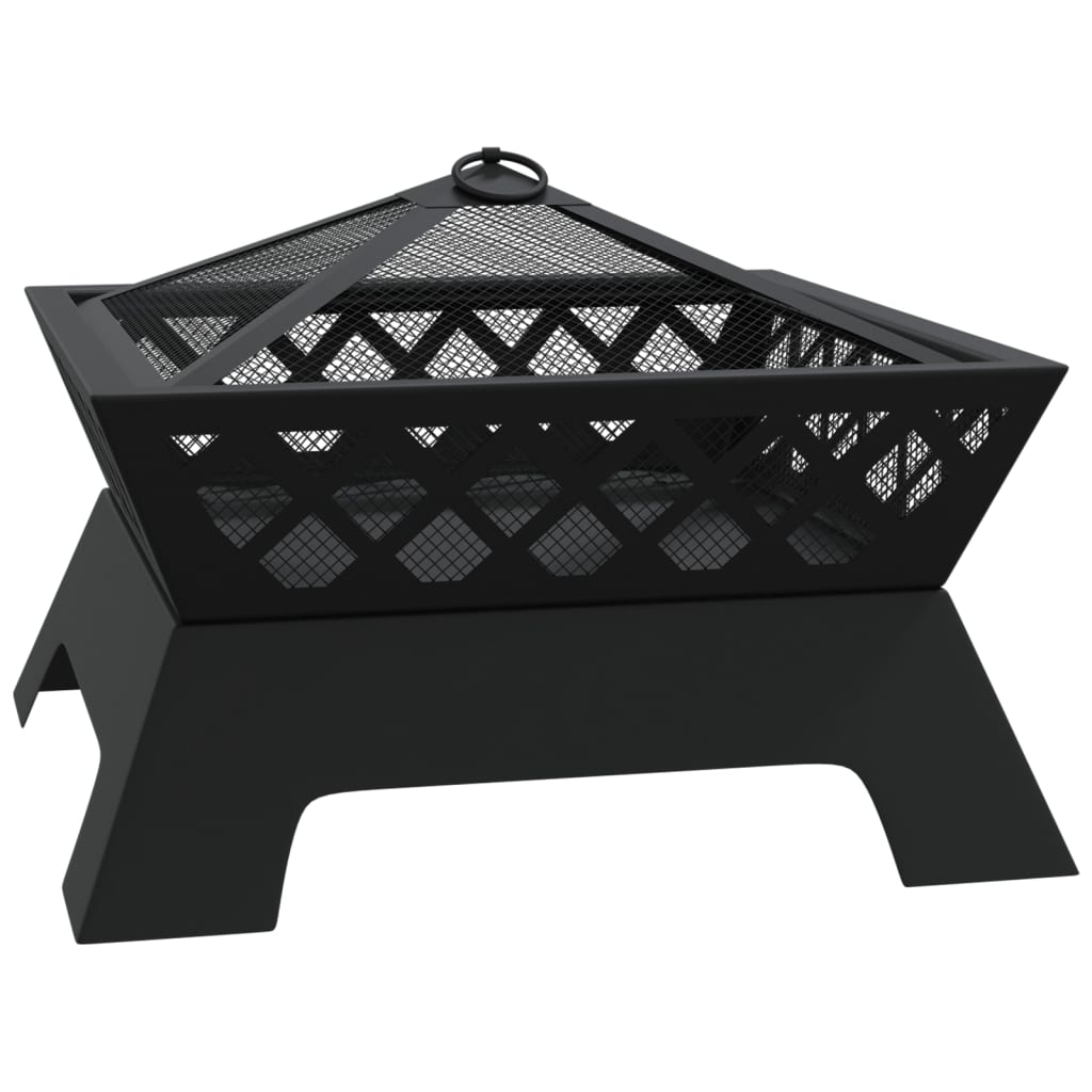 Vatra de foc cu vatrai, 50 cm, otel, XXL — imaginea 3